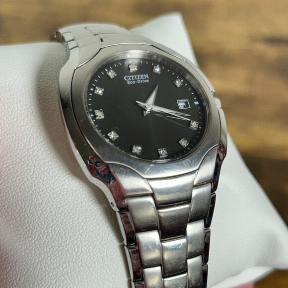 Citizen Eco-Drive Diamond Dial Watch Stainless Gray BM6010-55G - Picture 9 of 15